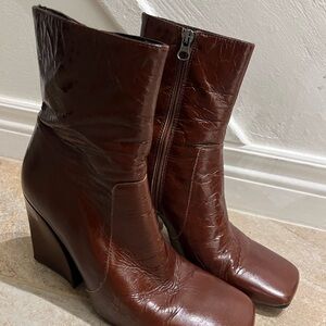 L'INTERVALLE Rich Brown Heeled Boots